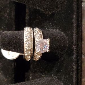CZ Silver Ring Set